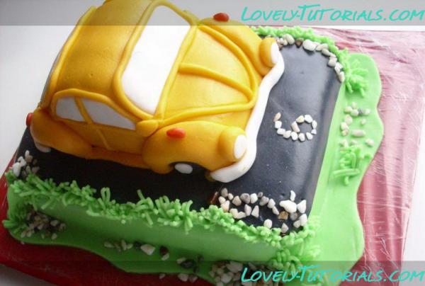 Машина Фольксваген жукVolkswagen Beetle car cake tutorial